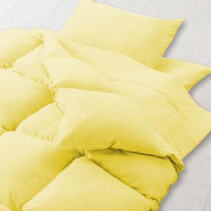 新20色羽根布団8点セット 和タイプ・シングル ミルキーイエロー